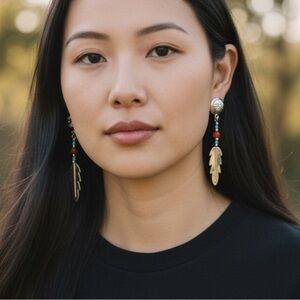 Navajo tribal Native American great shape 925 sterling silver stamped earrings